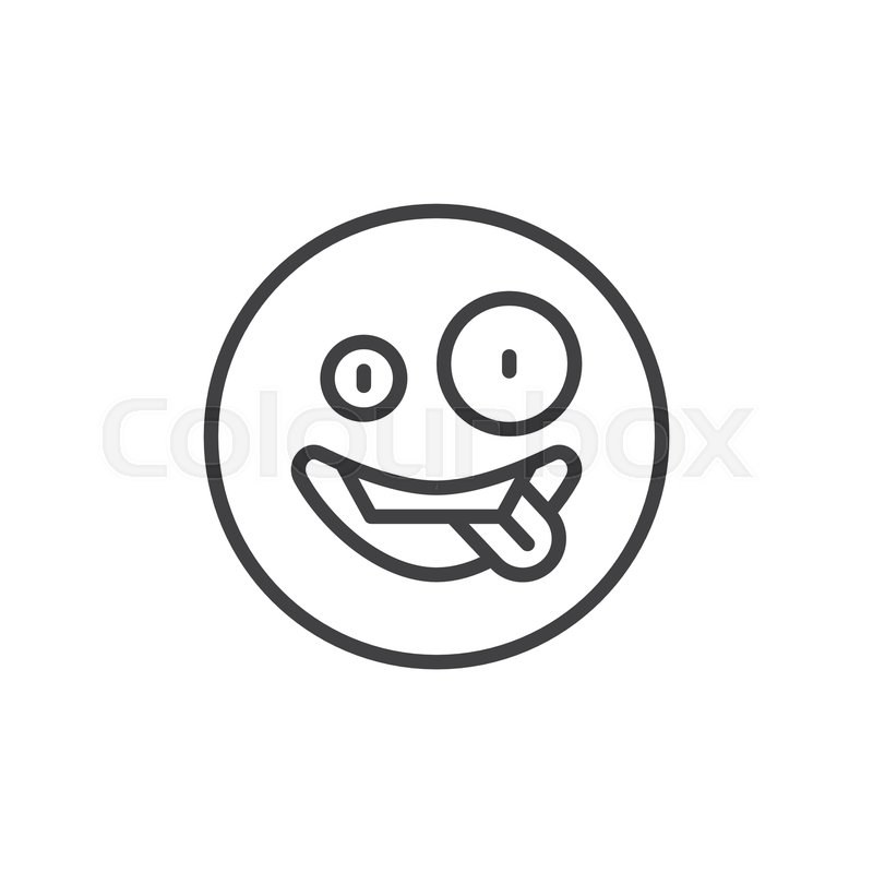 800x800 Surprised Face Emoji Outline Icon Stock Vector Colourbox