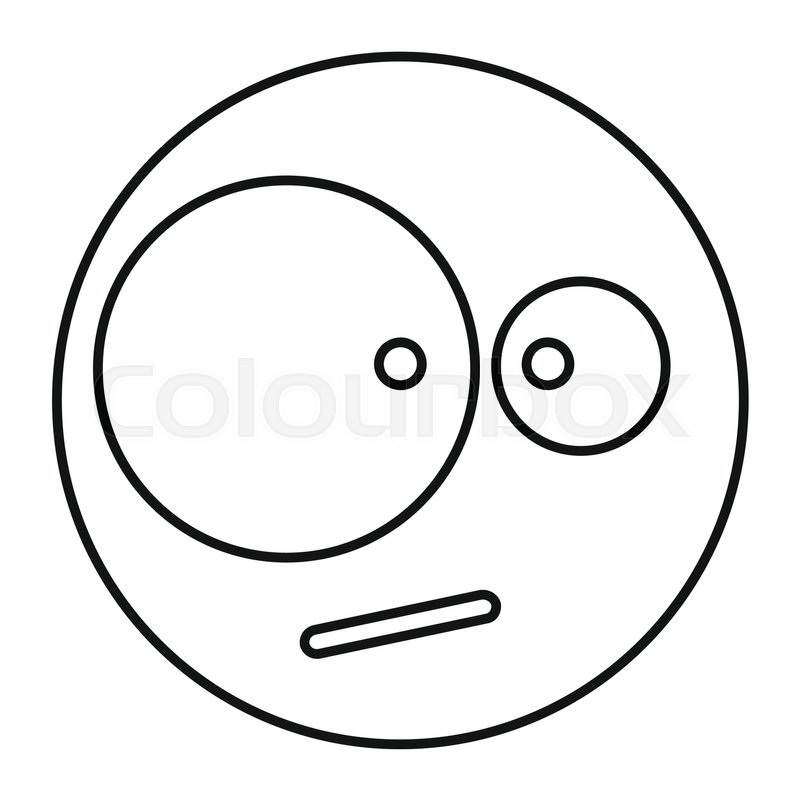 800x800 Surprised Face Icon In Outline Style Stock Vector Colourbox