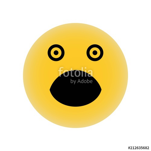 500x500 Surprised Rounded Square Face Icon Vector Icon Simple Element