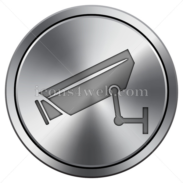 600x600 Surveillance Camera Icon Round Icon Imitating Metal