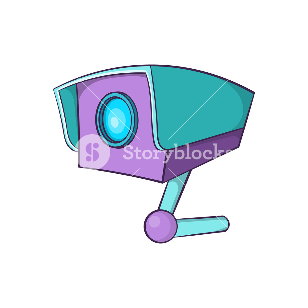 1000x1000 Cctv Camera Icon In Cartoon Style Isolated On White Background