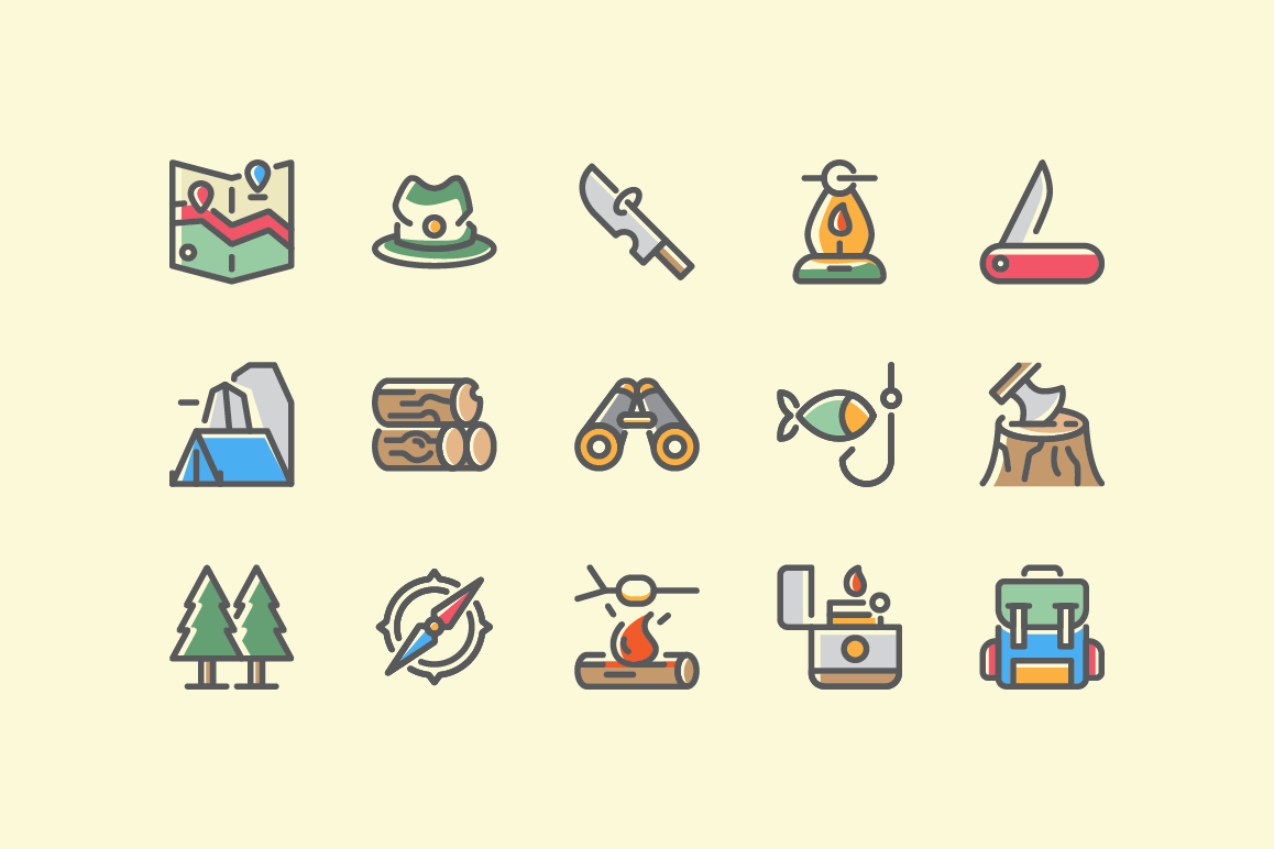 1158x772 Adventure And Survival Icon Set