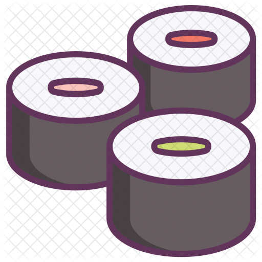 512x512 Sushi Icon Of Colored Outline Style