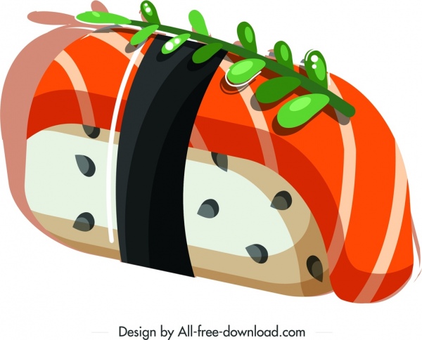 600x484 Sushi Icon Colorful Closeup Design Free Vector In Adobe