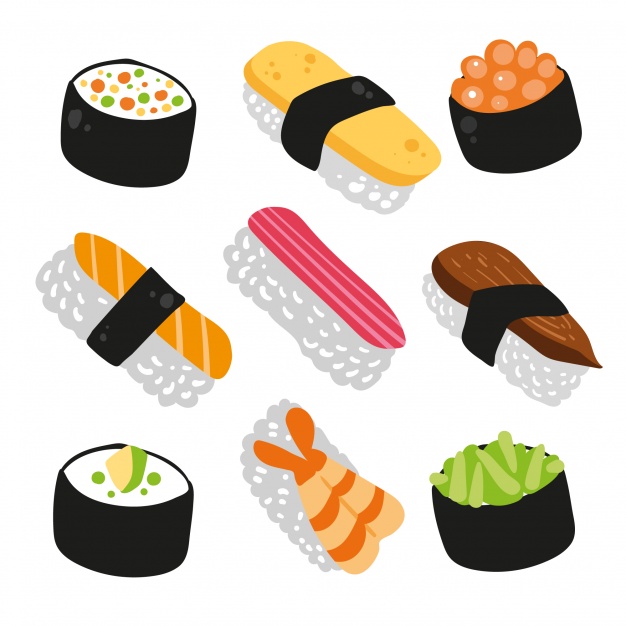 626x626 Sushi Icons Collection Vector Free Download