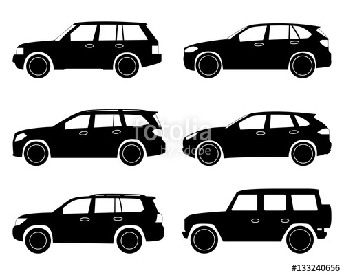 500x400 Car Icon Suv Set Stock Image And Royalty Free Vector