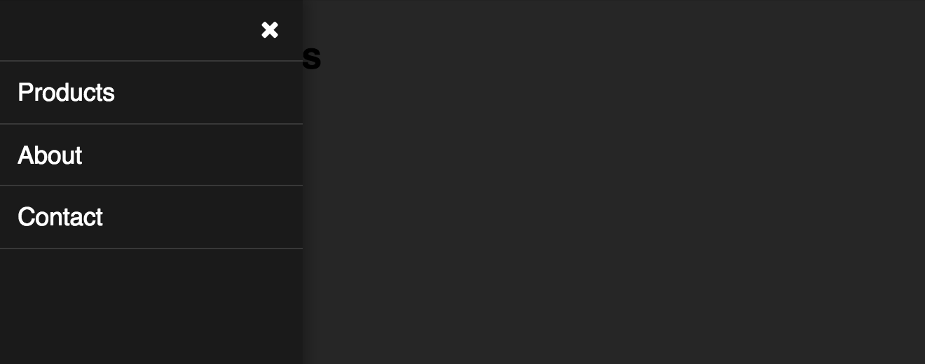 1320x520 Responsive, Pure Css Off Canvas Hamburger Menu