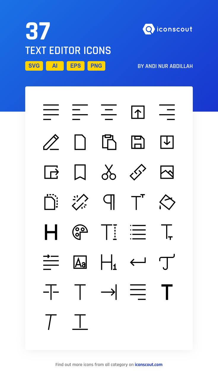 735x1280 Text Editor Icon Pack