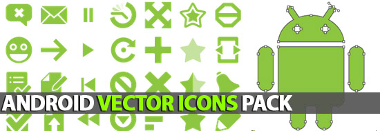 550x190 Android Vector Icons Pack