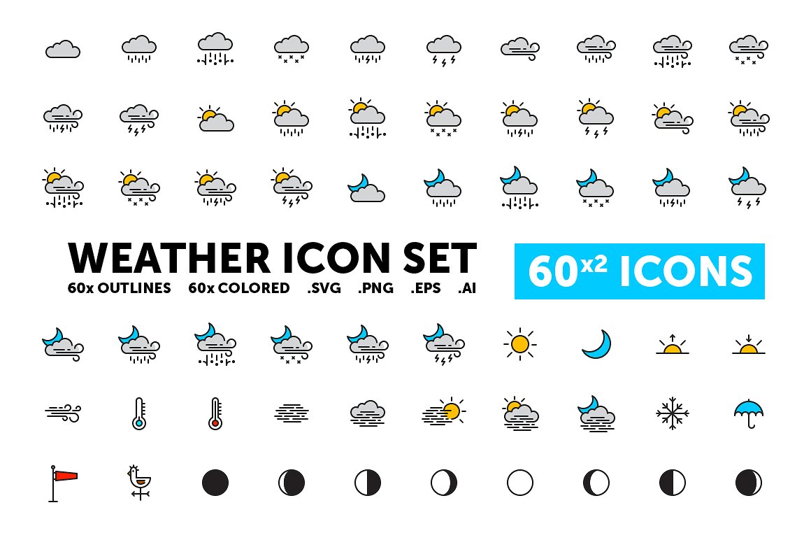 1160x772 Stunning Weather Icon Sets Collection