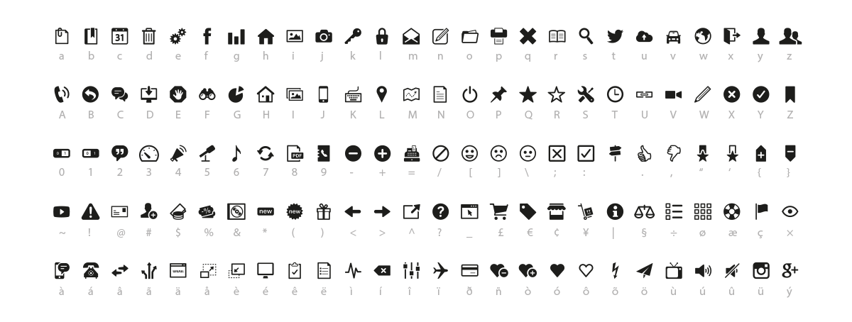 1200x454 Icon Font Picons