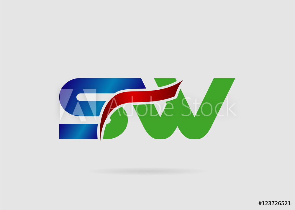 1000x712 Photo Art Print Sw Company Linked Letter Logo Icon Europosters