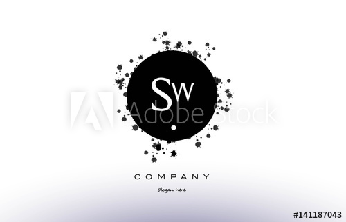 500x322 Sw S W Circle Grunge Splash Alphabet Letter Logo Vector Icon
