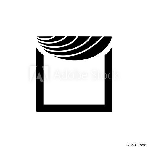 500x500 Fabric Valance With Asymmetric Swag Vector Illustration Flat