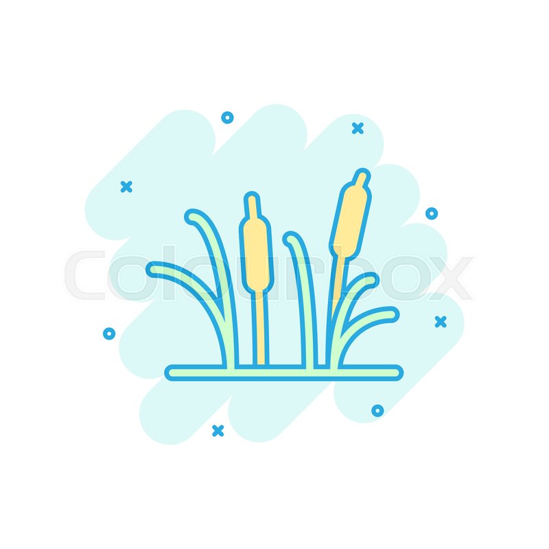 800x800 Reeds Grass Icon In Comic Style Stock Vector Colourbox