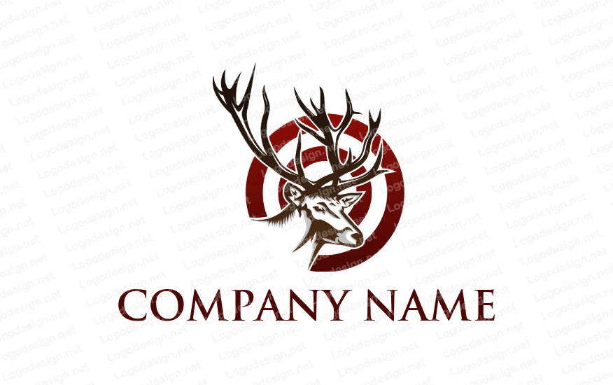 876x550 Swamp Deer In Front Of Target Icon Logo Template