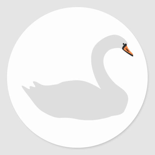 White Swan Icon Classic Round Sticker 540x540 White Swan Icon Classic Round Sticker