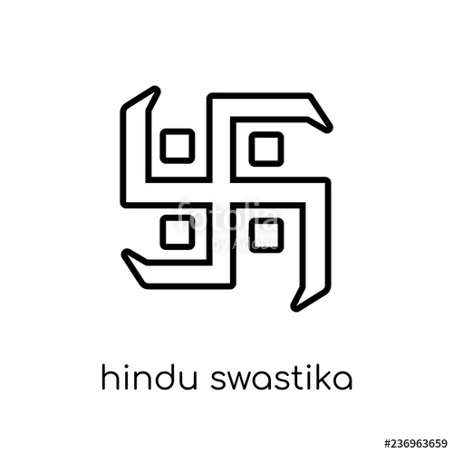 500x500 Hindu Swastika Icon Trendy Modern Flat Linear Vector Hindu
