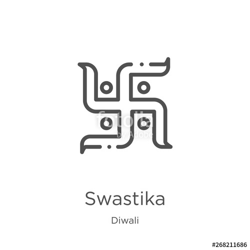 500x500 Swastika Icon Vector From Diwali Collection Thin Line Swastika