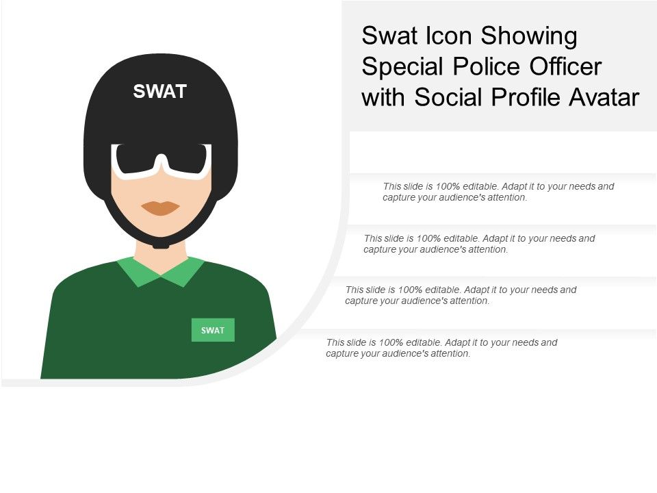 960x720 Swat Icon Showing Special Police Officer With Social Profile
