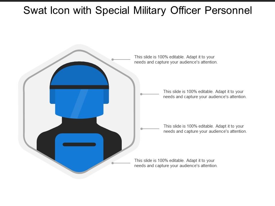 960x720 Swat Icon With Special Military Officer Personnel Powerpoint