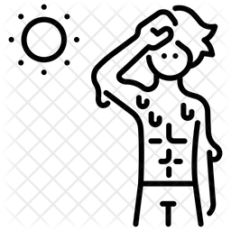 256x256 Summer Sweat Icon Of Line Style