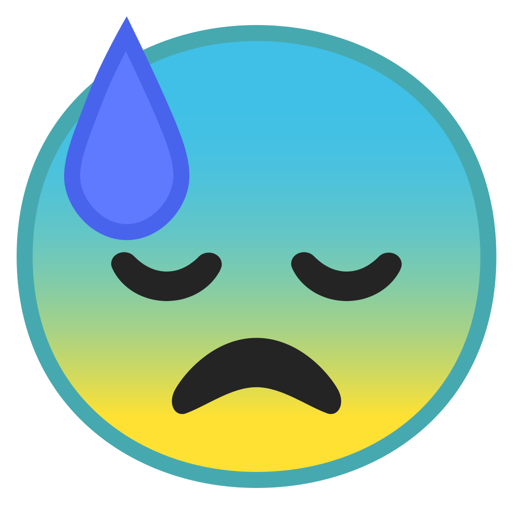 1024x1024 Downcast Face With Sweat Icon Noto Emoji Smileys Iconset Google