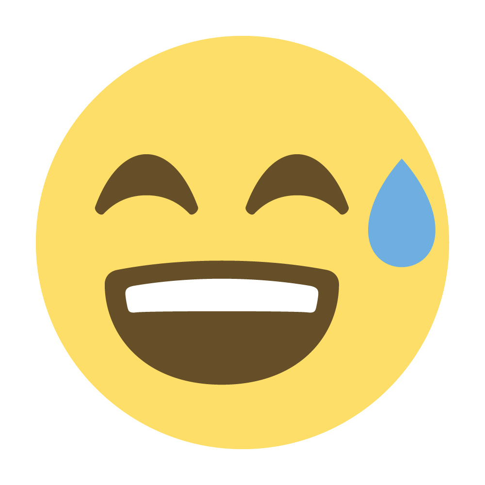 1000x1000 Emoji One Wall Icon Smiling Face With Open Mouth And Cold Sweat