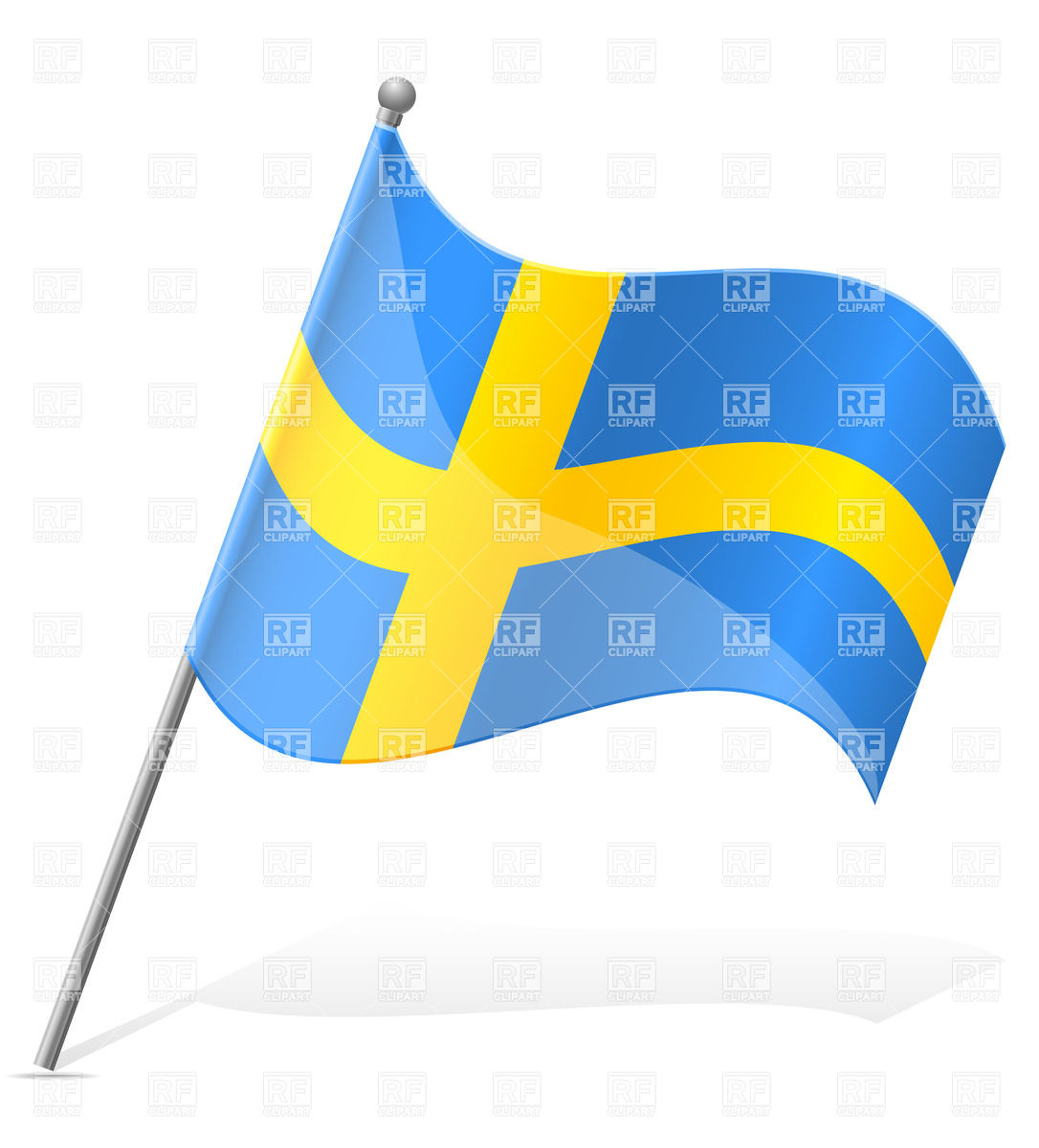 1086x1200 Icon Of Wavy Flag Of Sweden On Flagstaff Vector Image Of Plants