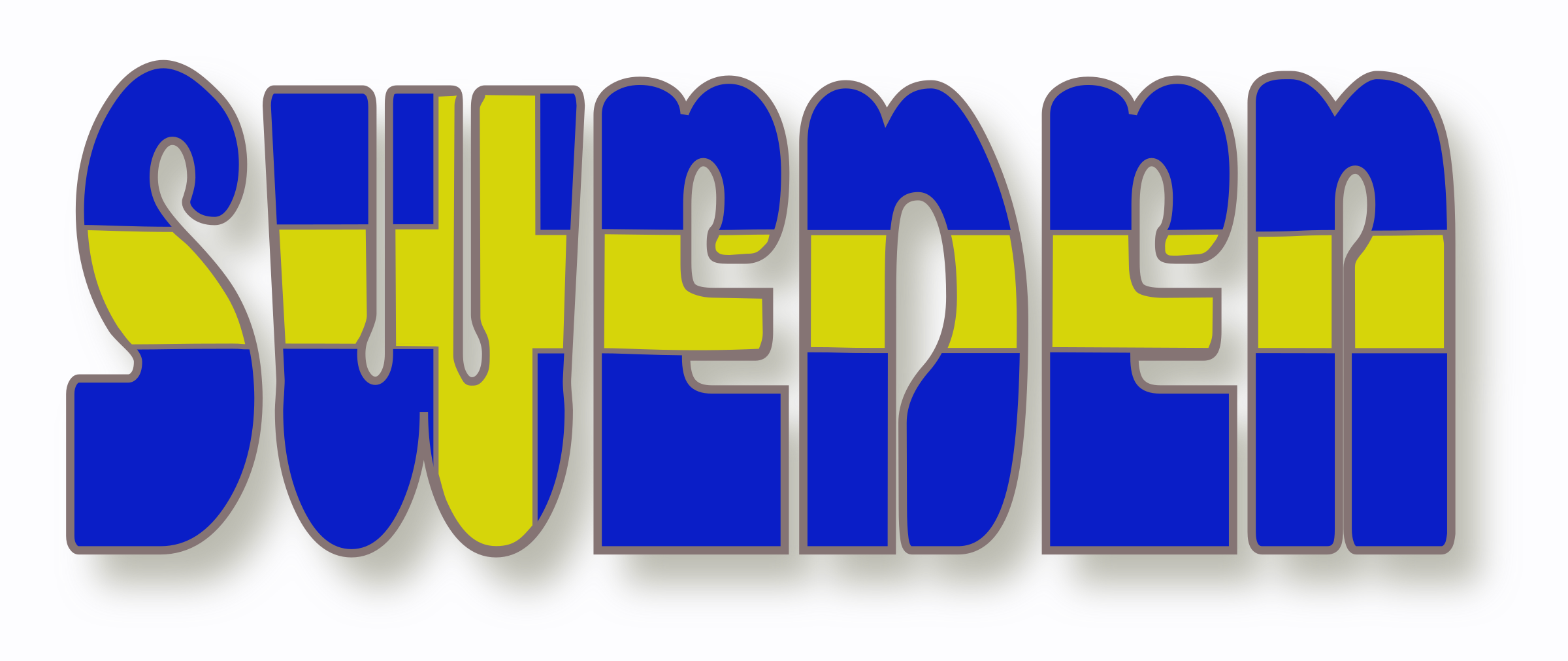 2400x1011 Swedish Flag In The Word Sweden Icons Png