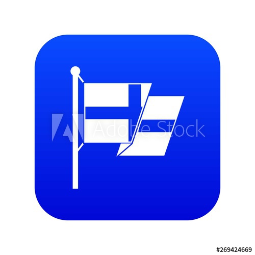 500x500 Flag Of Sweden Icon Digital Blue For Any Design Isolated On White