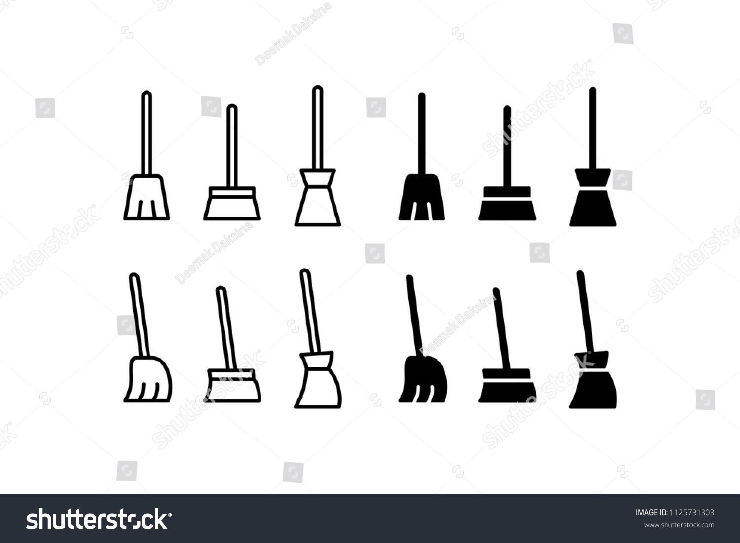 1500x1101 Broom Icon Set Broom, Equipment, Tool, Sweep, Brush, Cleaner