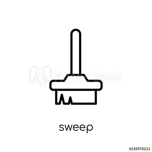 500x500 Sweep Icon Trendy Modern Flat Linear Vector Sweep Icon On White
