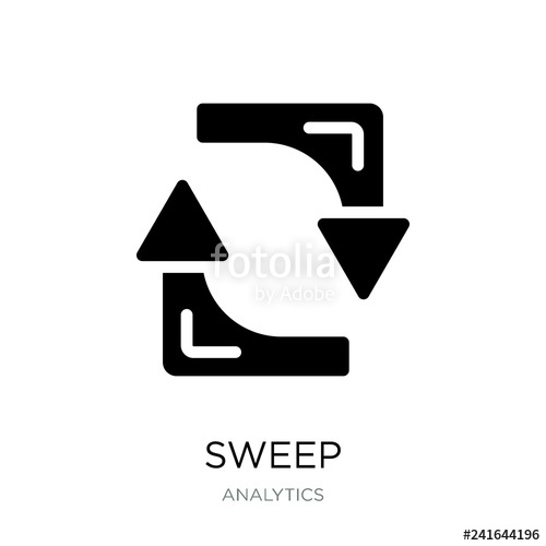500x500 Sweep Icon Vector On White Background, Sweep Trendy Filled Icons