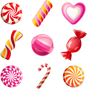 360x368 Shiny Colored Sweet Icons Free Vector Download