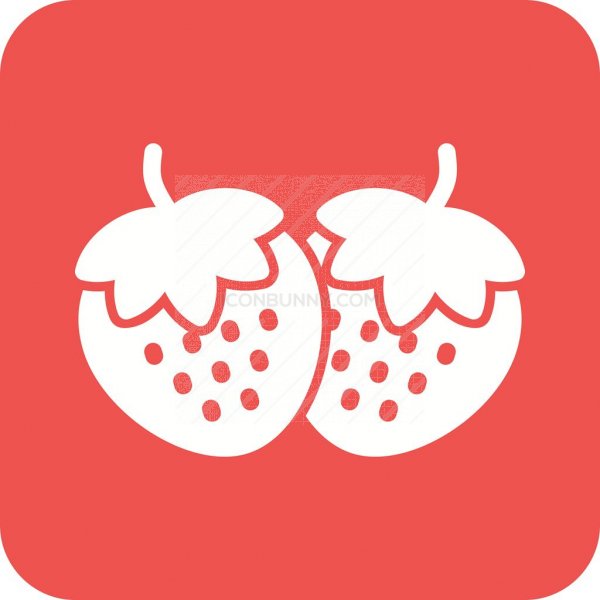 600x600 Strawberries Flat Round Corner Icon