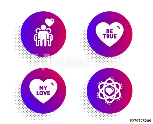 500x405 Be True, Friendship And My Love Icons Simple Set Halftone Dots