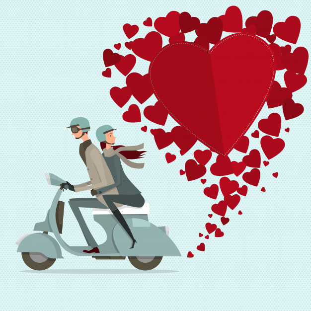 626x626 Couple Driving Scooter Sweetheart Modern Flat Icon For Journey