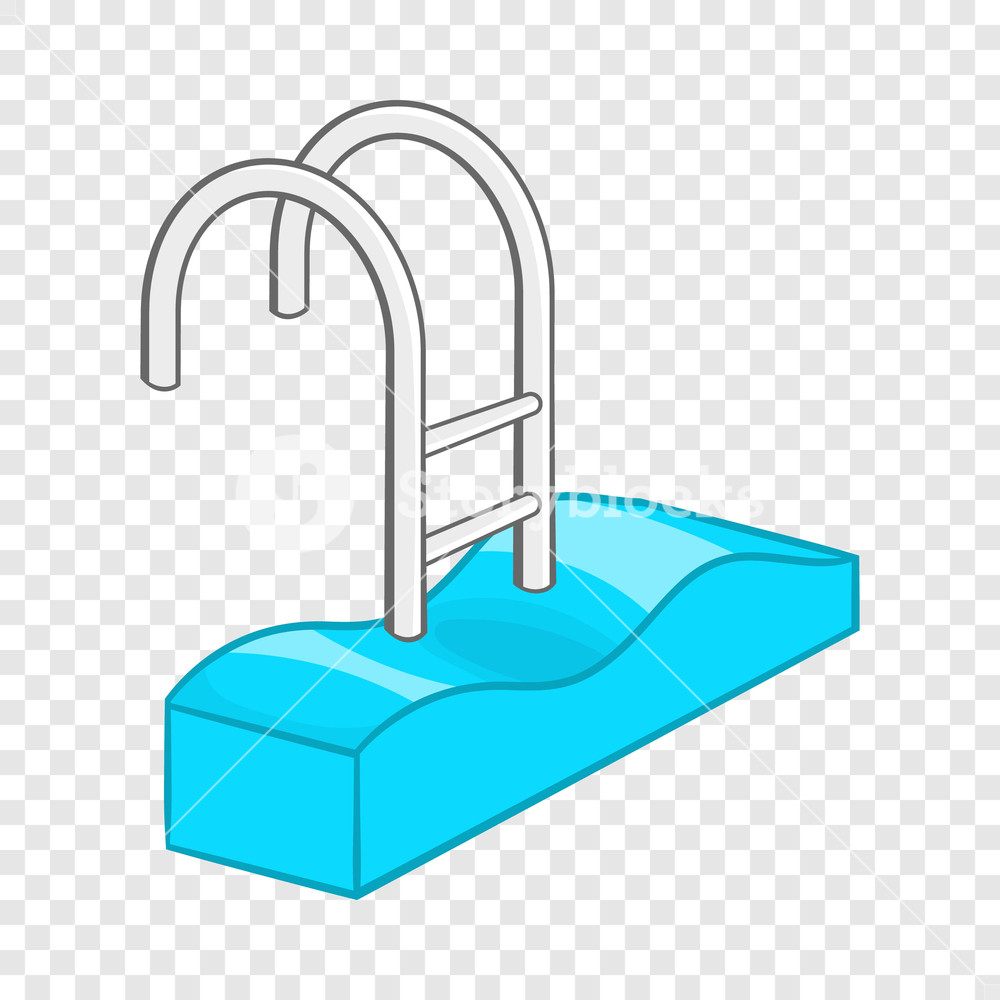 1000x1000 Stairs Of The Swimming Pool Icon In Cartoon Style On A Background