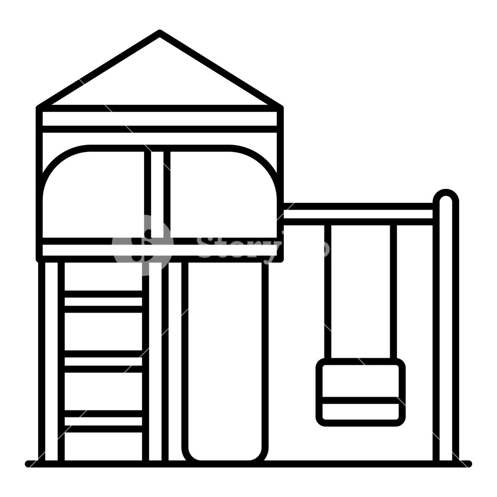 1000x1000 Kid Swing Icon Outline Kid Swing Vector Icon For Web Design