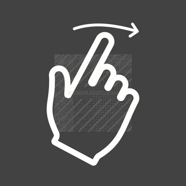 Swipe Right Line Inverted Icon 600x600 Swipe Right Line Inverted Icon