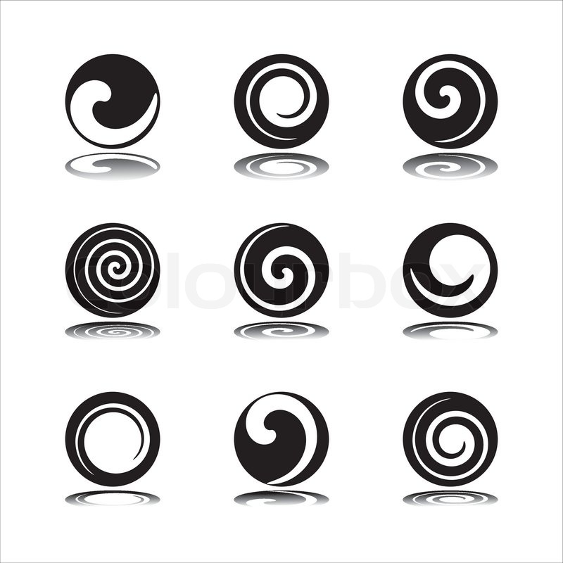 800x800 Set Of Black Swirl Icons Stock Vector Colourbox