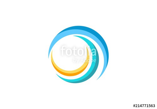 500x349 Sphere Circle Elements Swirl Logo, Abstract Waves Spiral Symbol