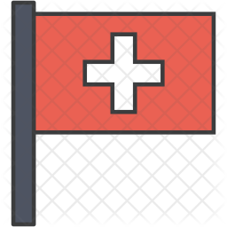 256x256 Swiss Flag Icon Of Colored Outline Style