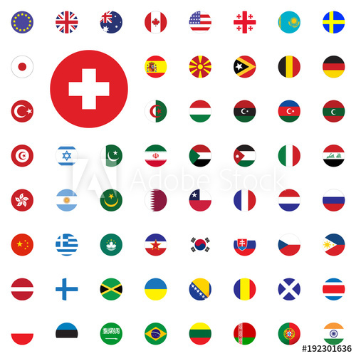 500x500 Swiss Round Flag Icon Round World Flags Vector Illustration Icons
