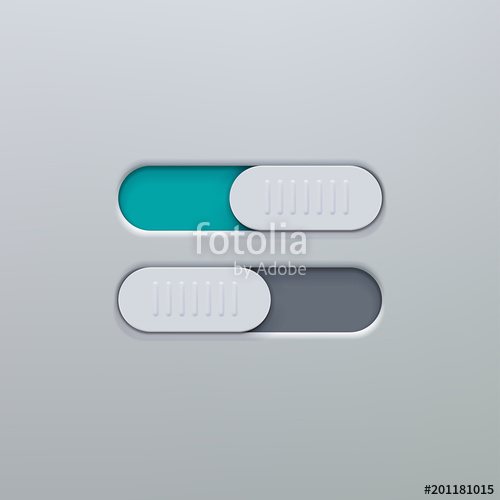 500x500 Realistic Icon On And Off Toggle Switch Button Graphic Concept