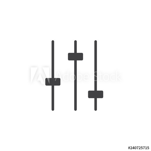 500x500 Settings Bars Vector Icon Filled Flat Sign For Mobile Concept