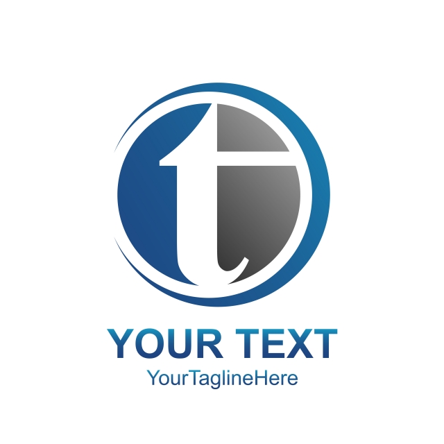 640x640 Abstract T Letter Circle Swoosh Vector Logo Icon Template Template