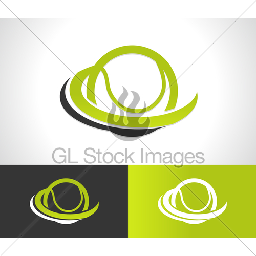 500x500 Swoosh Tennis Ball Logo Icon Gl Stock Images