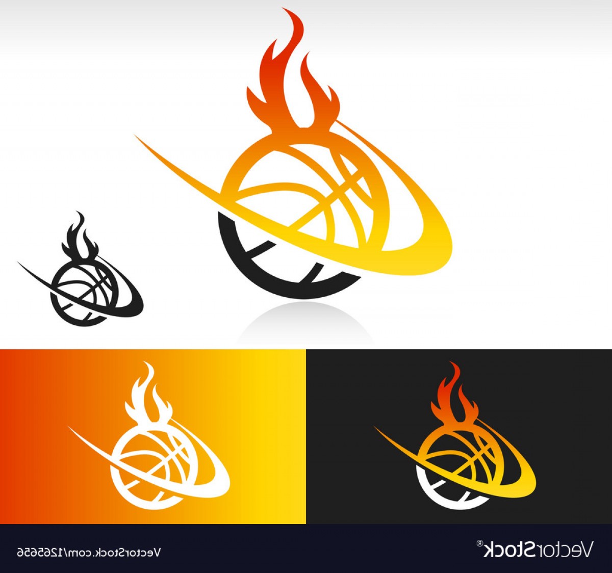 1200x1124 Fire Swoosh Basketball Logo Icon Vector Newwaysys